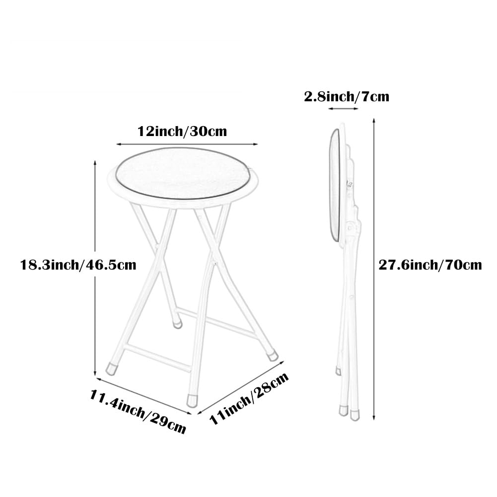 Portable Black Folding Bar Stool 18 Inch F3054