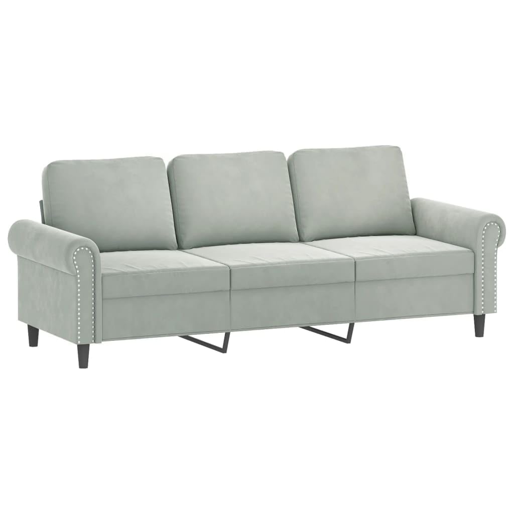 Light Gray Velvet 2 Piece Sofa Set S233474