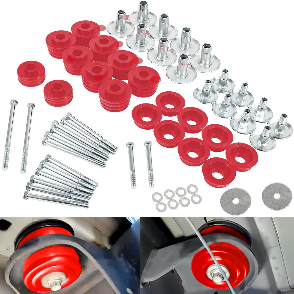 Body Mount Bushing Kit Steel Sleeves Hardware Polyurethane Body Cab Mounts V398092