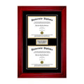 Double Diploma Frame with Double Matting, Cherry, 11 x 17 A7780