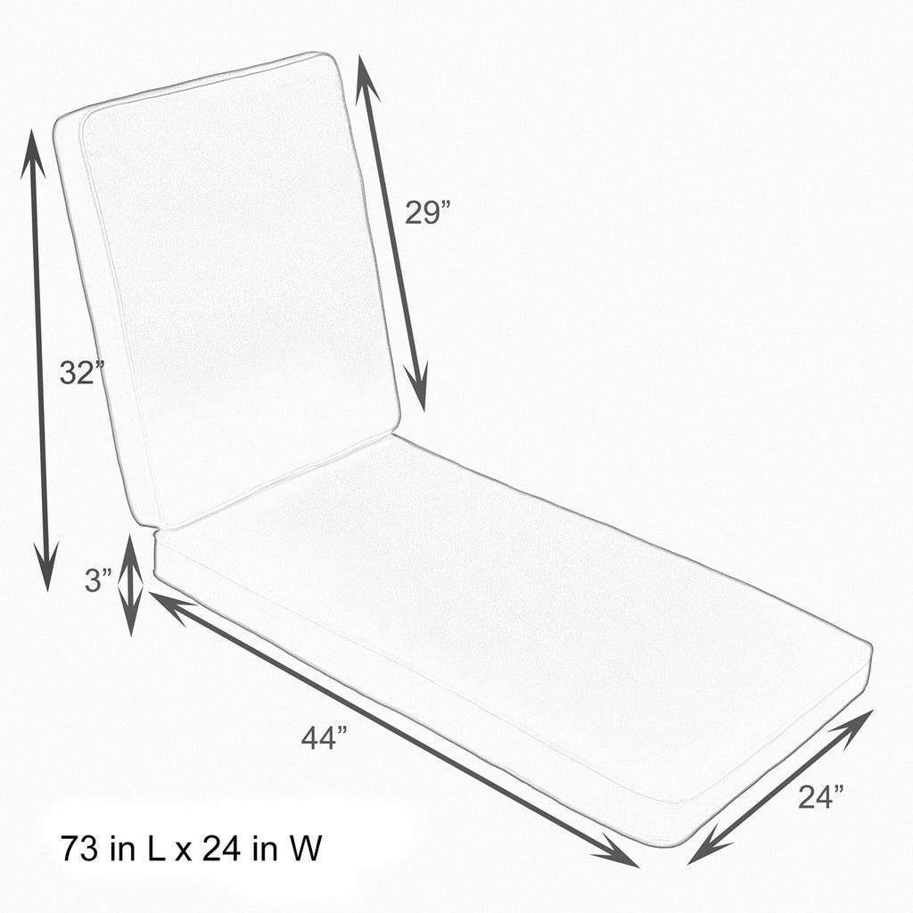 Chaise Lounge Cushion Canvas Black X2308