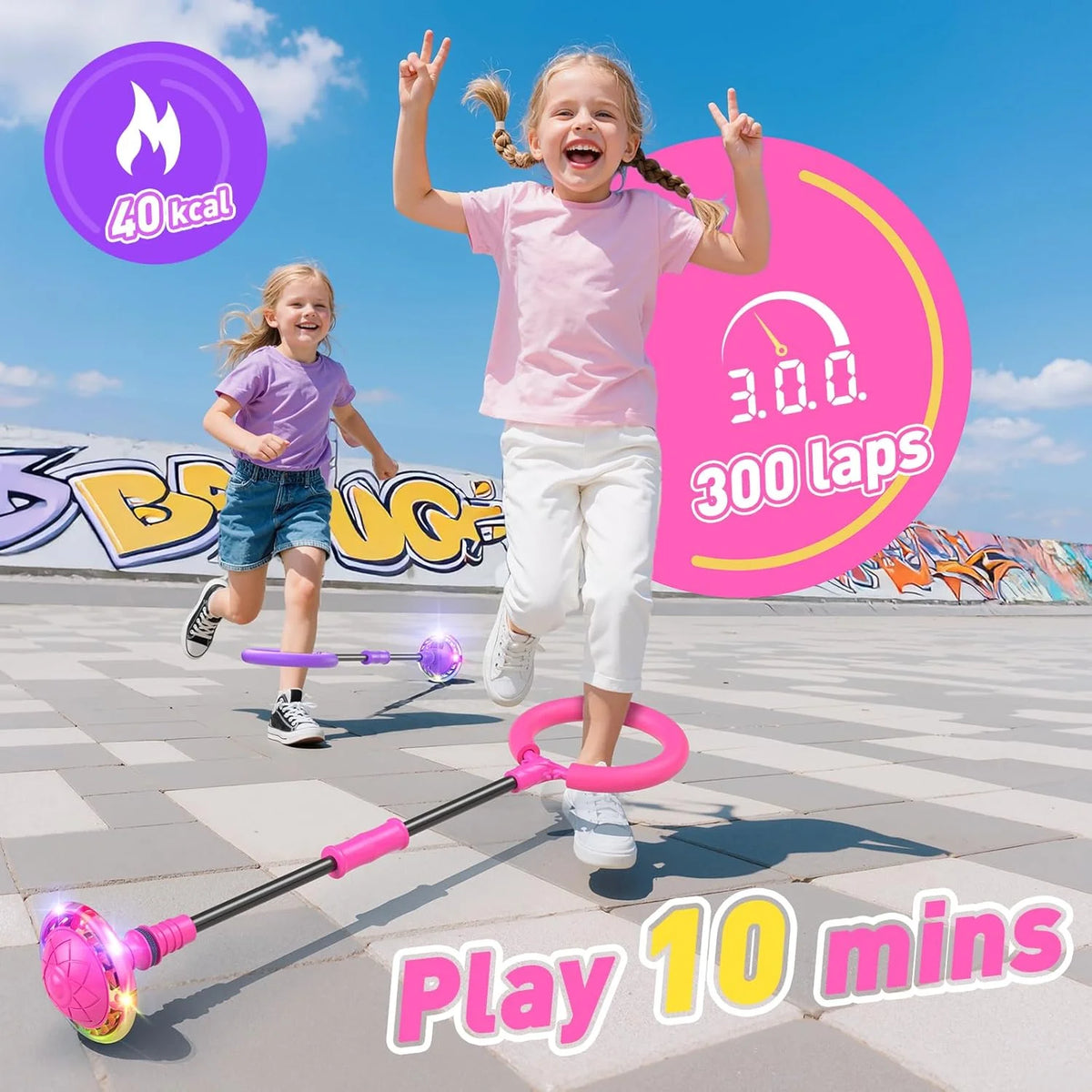 Foldable Ankle Skip Ball Toy with LED Counter and Flashing Lights R880098