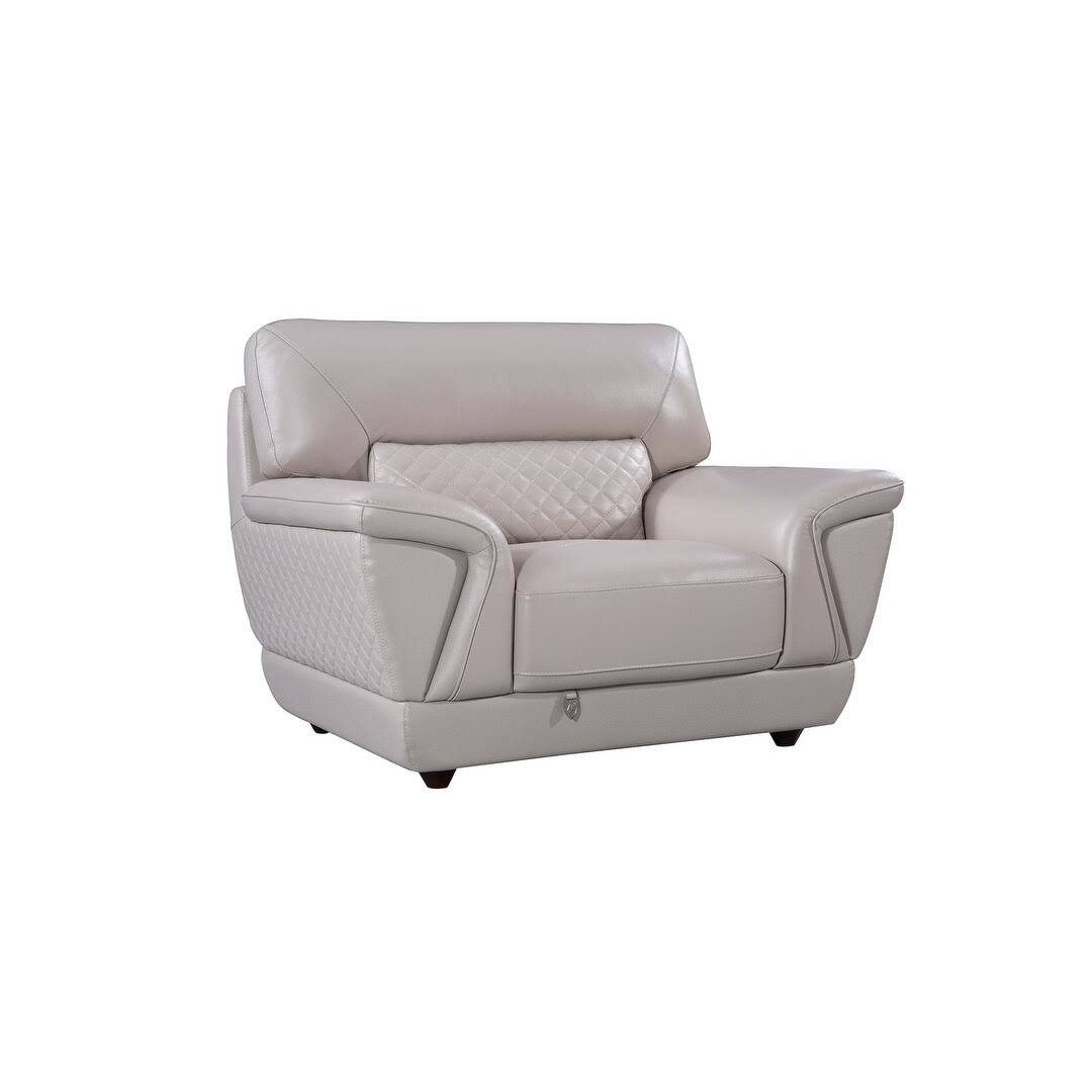 Grey Italian Leather Chair K5845