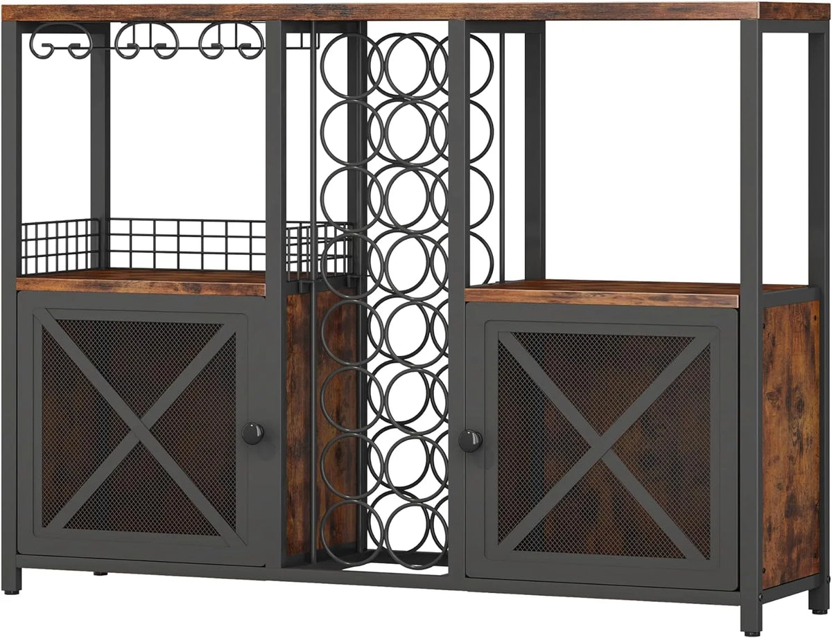 Wooded Coffee Bar Cabinet with Storage Sideboard B884480