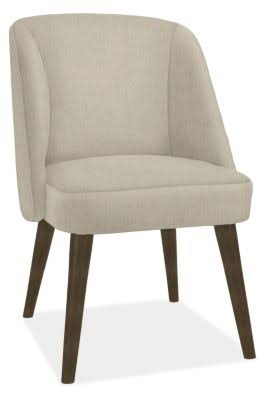 Modern Cora Side Chair in Sumner Linen with Charcoal Legs White Brown Performance Fabric R609613