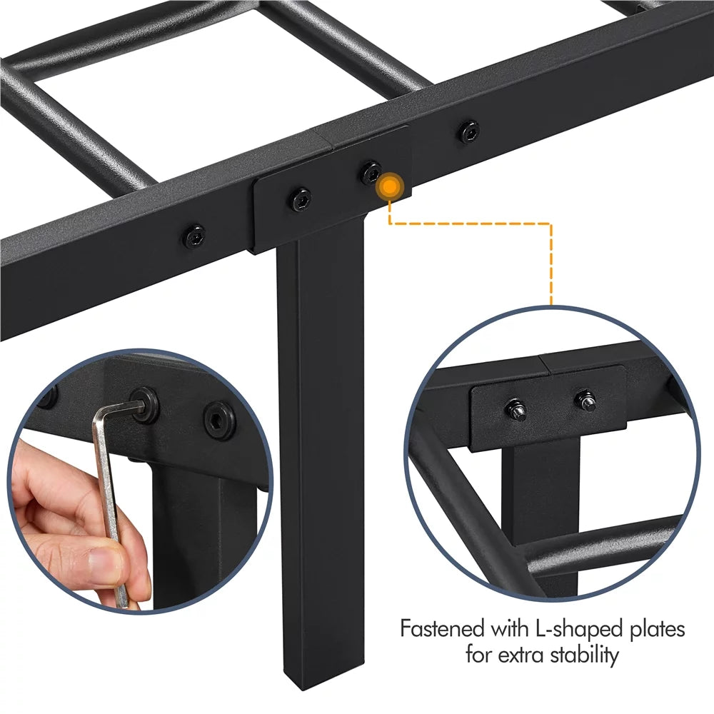 Twin Metal Platform Bed with Headboard and Footboard E15192
