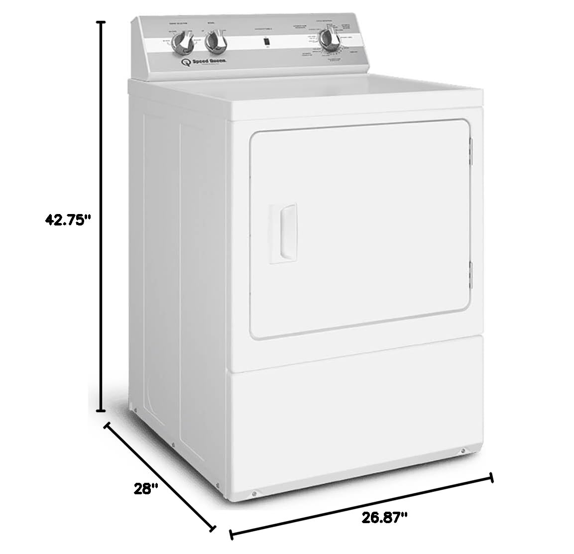 27" Electric Dryer with 7 cu. ft. Capacity, Reversible Door, in White J3031