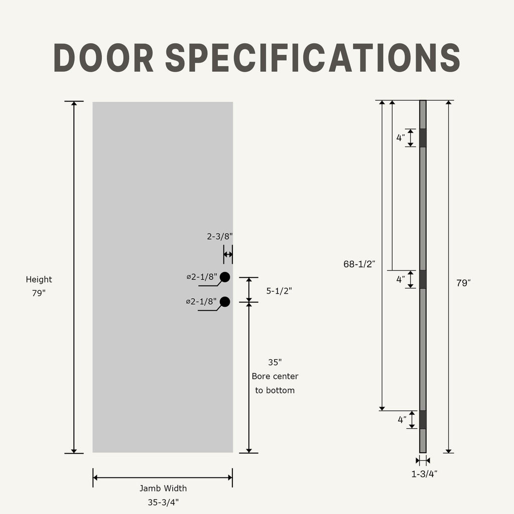 Fiberglass Entry Door 4-Lite Glass Left-Hand Inswing M605832