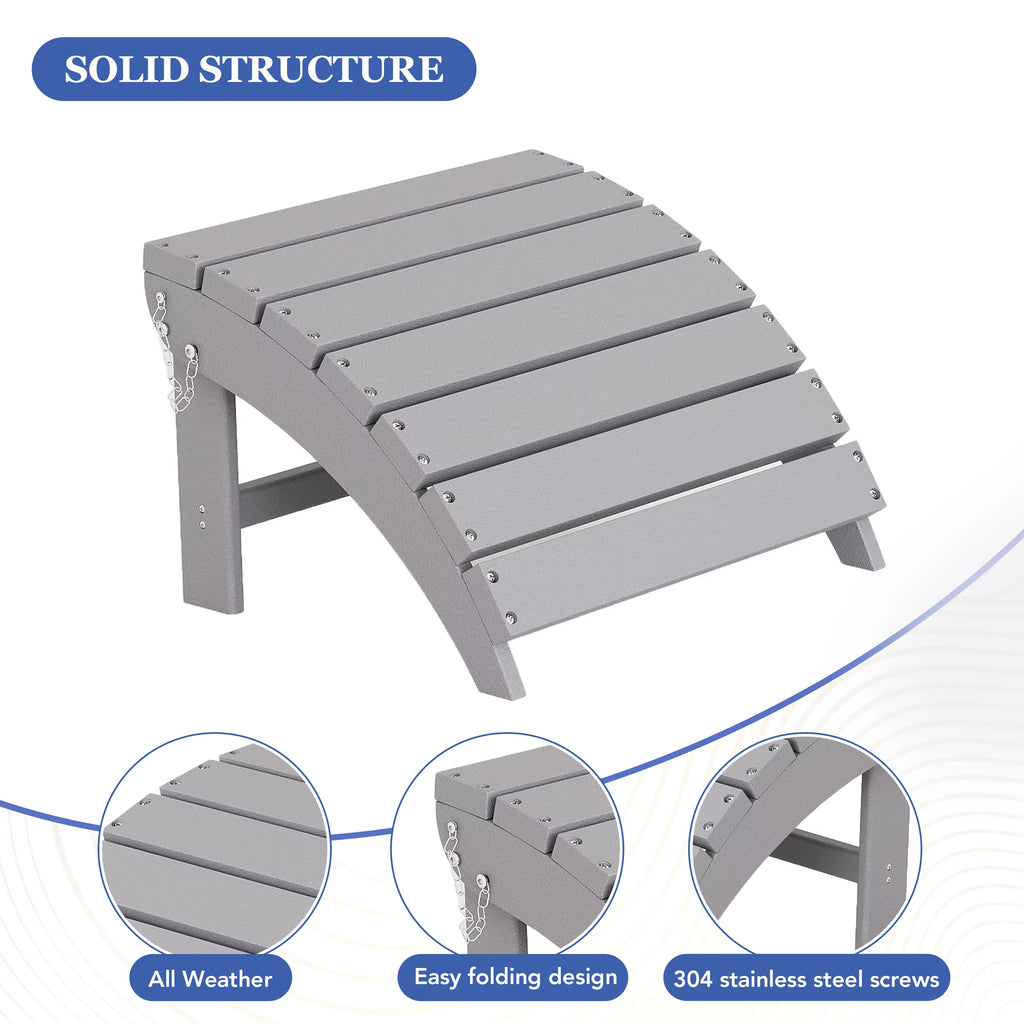 Gray Adirondack Chair Ottoman E31619