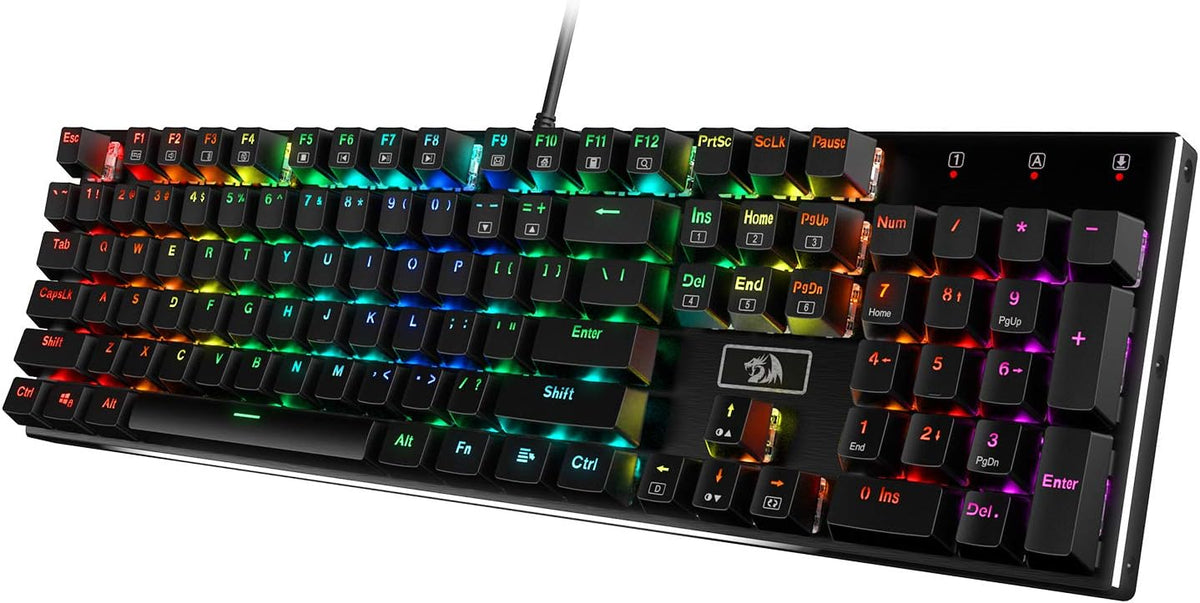 RGB LED Backlit Wired Mechanical Gaming Keyboard, Aluminum Base, 104 Standard Keys C9092