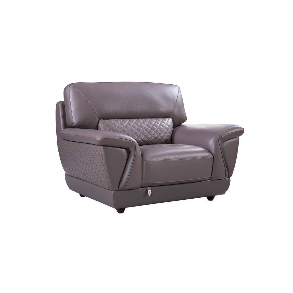 Grey Italian Leather Chair K5845