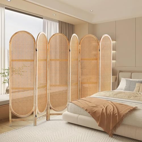3 Panel Folding Rattan Room Divider B5312
