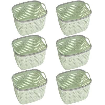 Rattan Plastic Weave Basket Storage Bins U13865