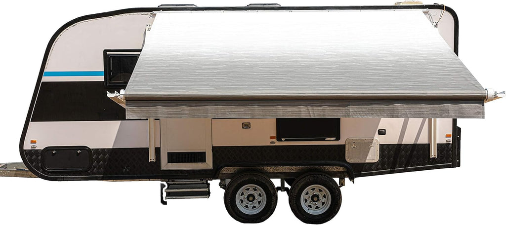 Motorized Retractable RV Awning 13x8 Ft Gray Fade D8966