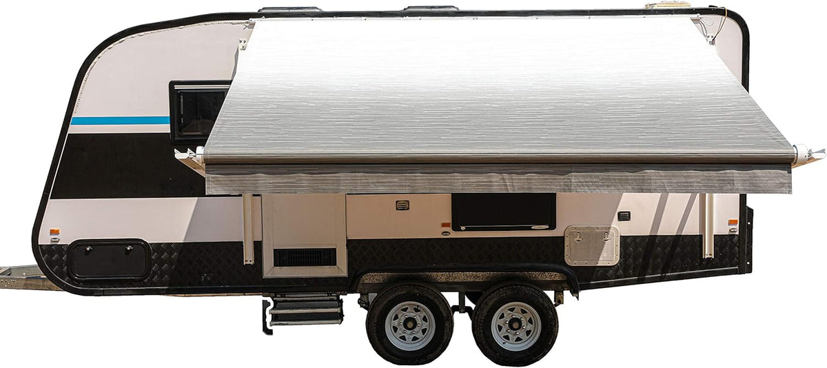 Motorized Retractable RV Awning 13x8 Ft Gray Fade D8966
