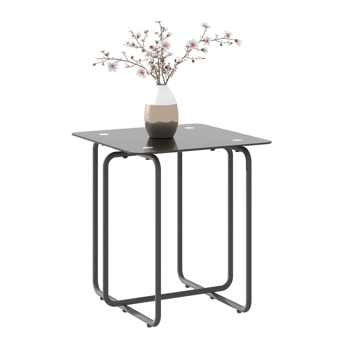 Modern Tempered Glass Coffee Table, Black N60322