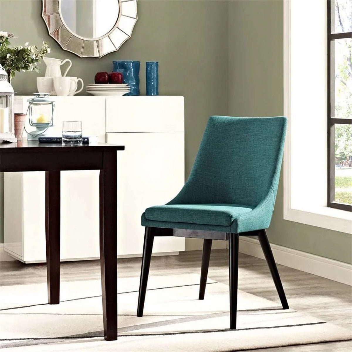 Teal Green Fabric Dining Side Chair E25084
