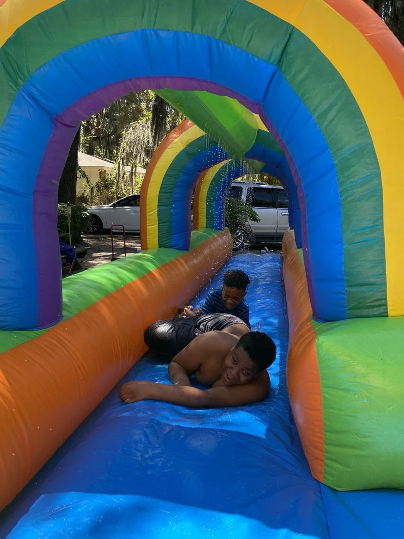 Rainbow Inflatable Slip and Slide with Blower X2642