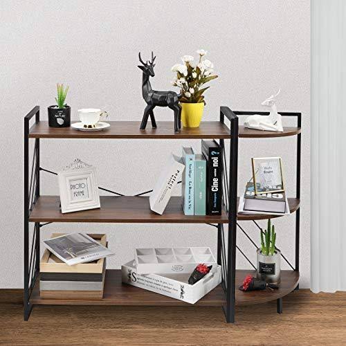 3 Tier Industrial Bookshelf, Walnut R968752