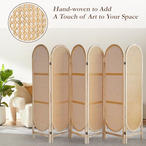 3 Panel Folding Rattan Room Divider B5312