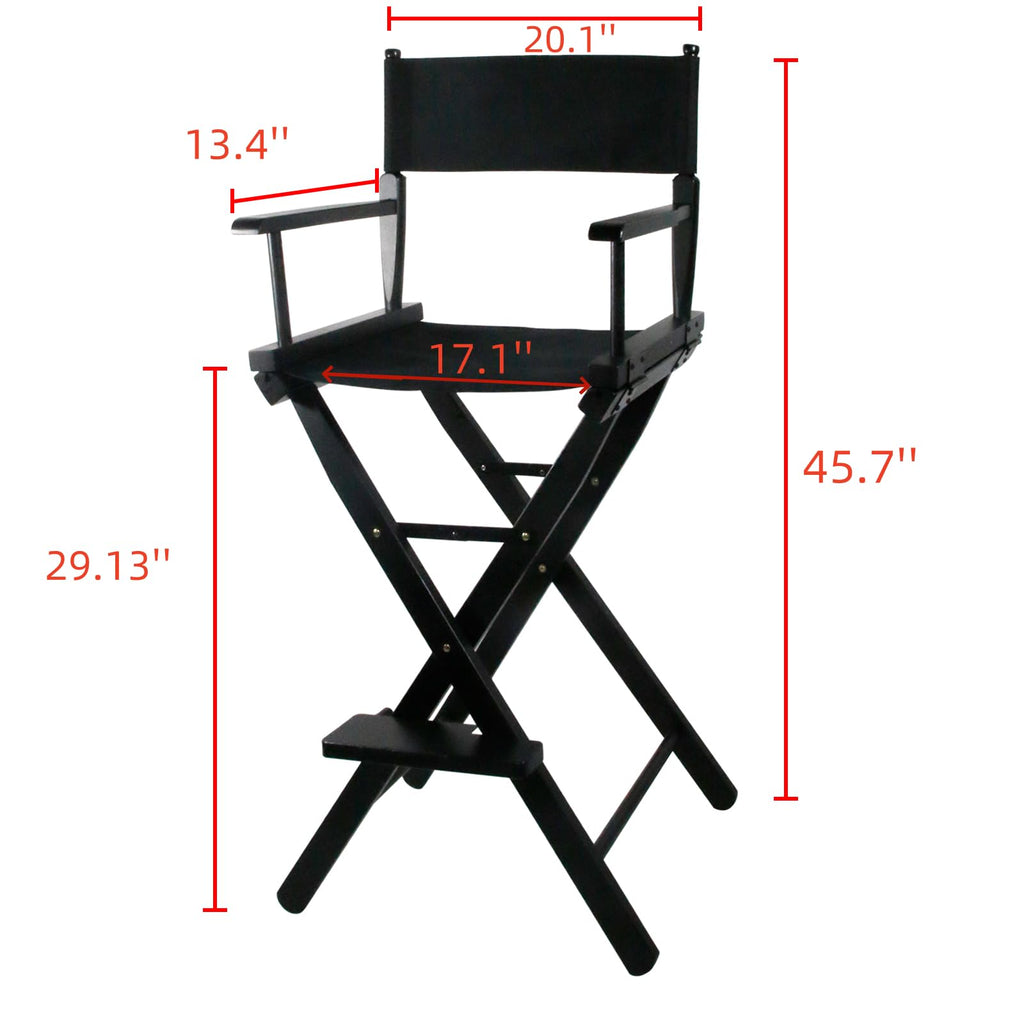30 Inch Foldable Directors Chair with Footrest L4082