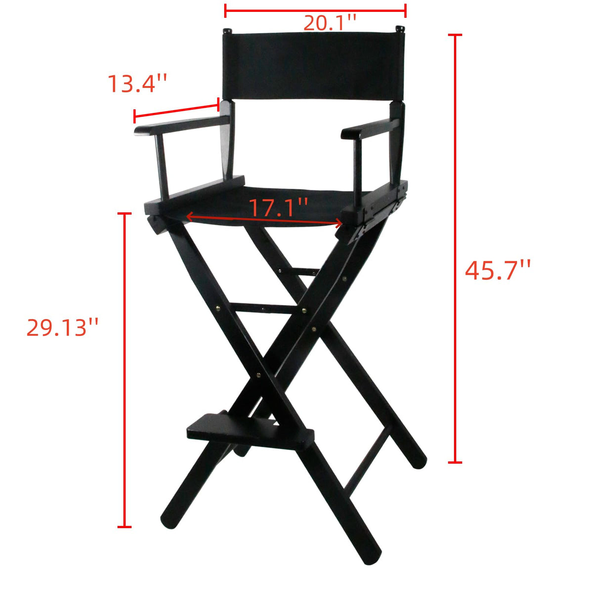 30 Inch Foldable Directors Chair with Footrest L4082