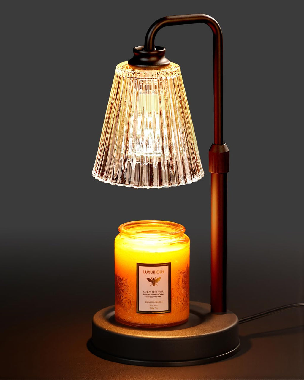 Black Dimmable Candle Warmer Lamp with Timer N3281