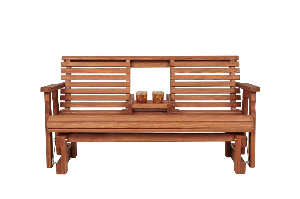 Heavy Duty Console Porch Glider with Cupholders T710
