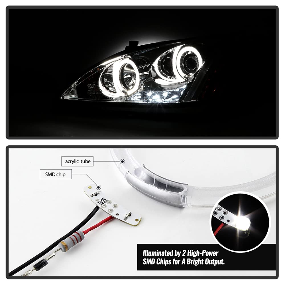 For 2003-2007 Honda Accord LED Projector Headlights, Driver & Passenger Side H446