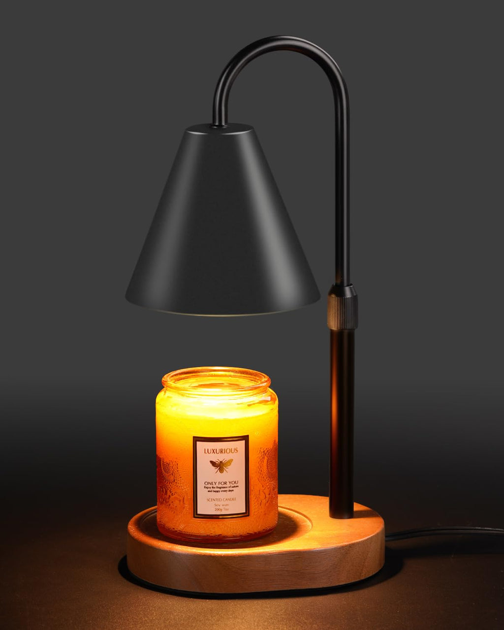 Black Dimmable Candle Warmer Lamp with Timer N3281