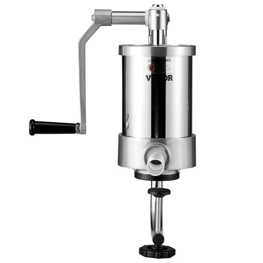 2.5LBS 304 Stainless Steel Vertical Sausage Stuffer with 3 Stuffing Tubes X435