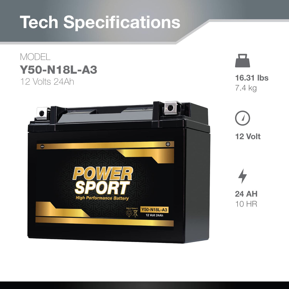 12V 24AH SLA Motorcycle Battery 330 CCA V64399