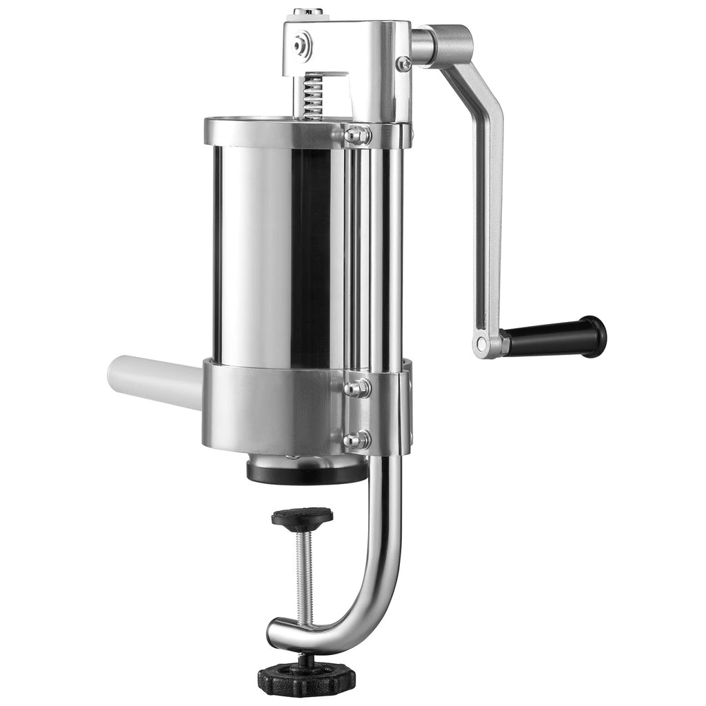 2.5LBS 304 Stainless Steel Vertical Sausage Stuffer with 3 Stuffing Tubes X435