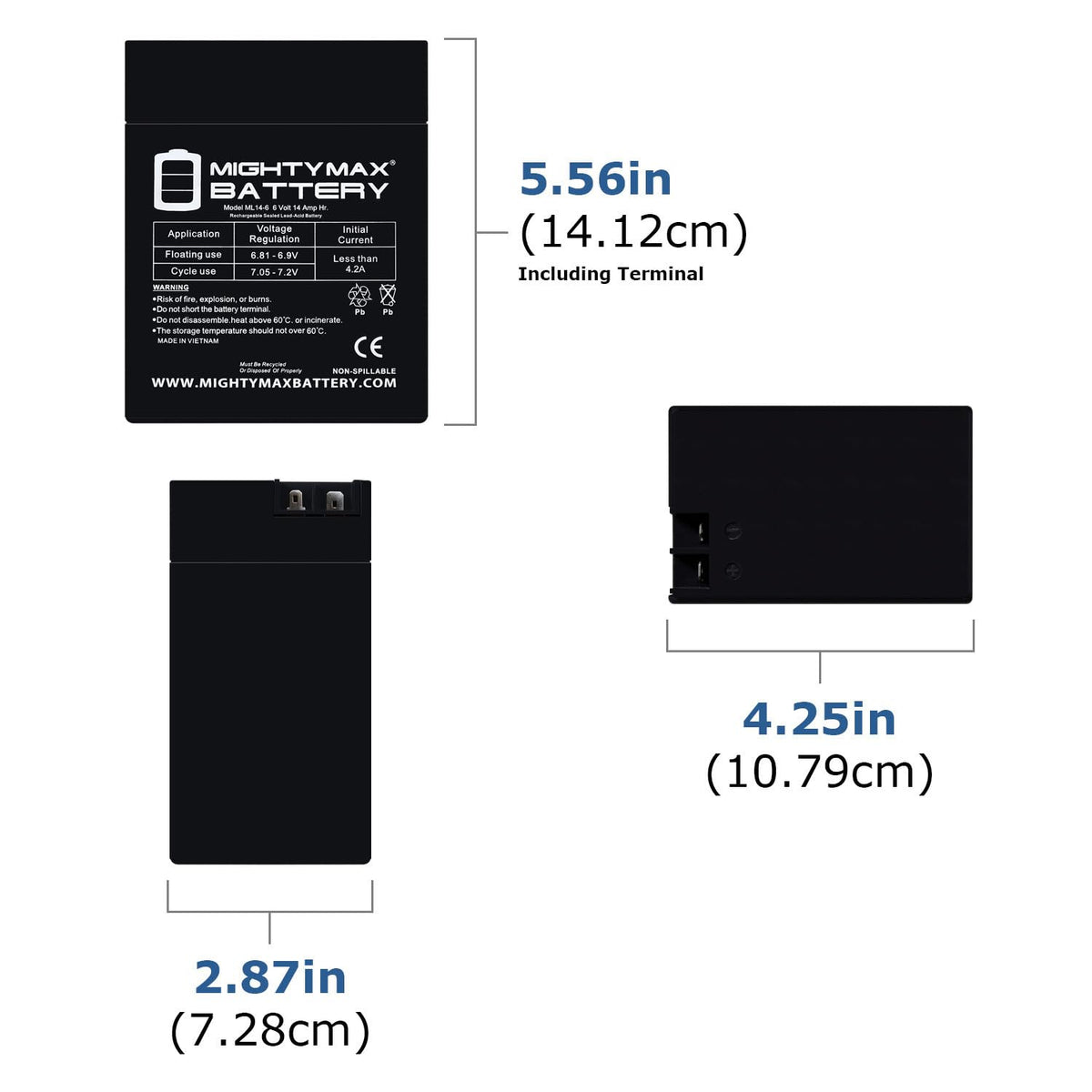 6V 14Ah AGM Replacement Battery 4 Pack I4570