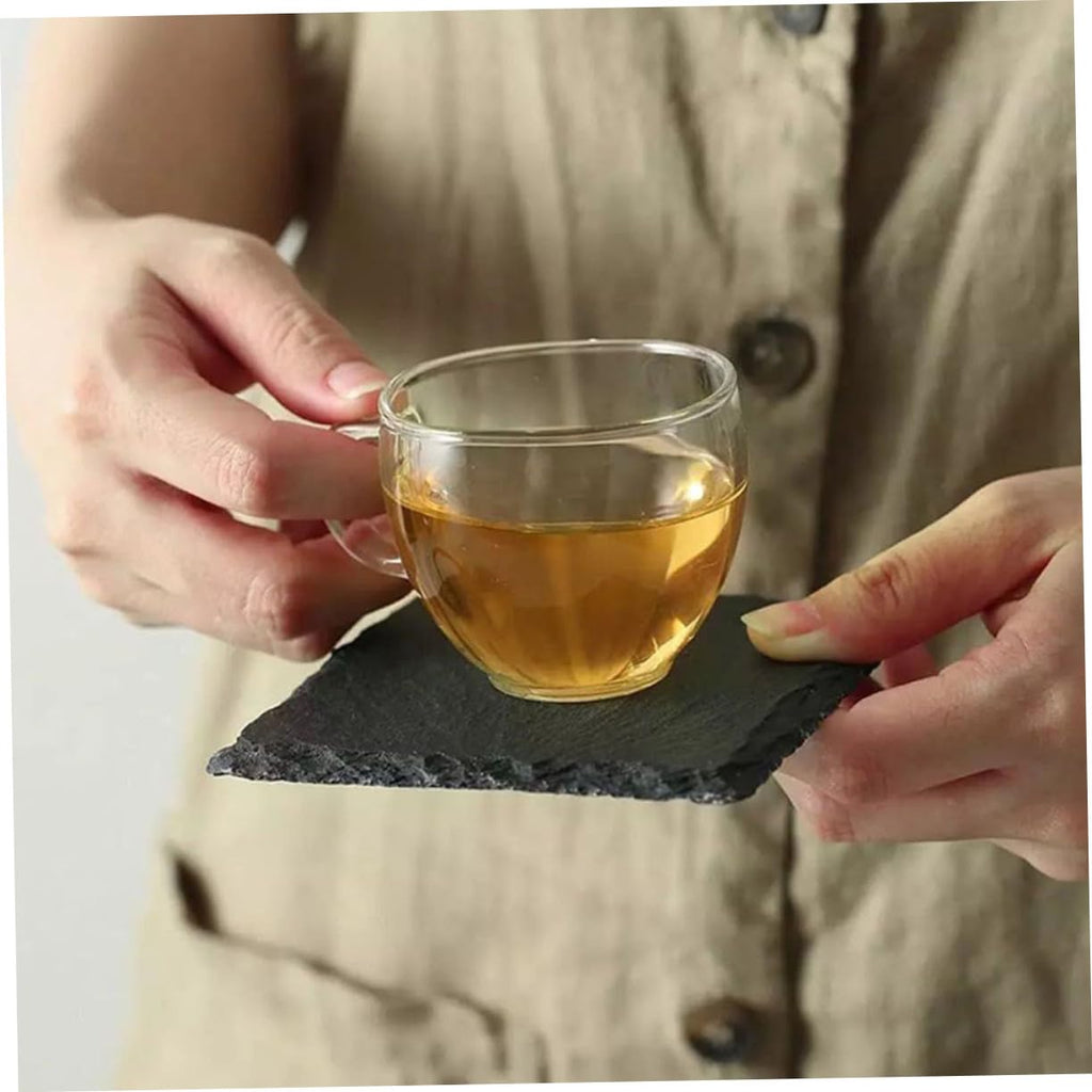 Black 12pcs Natural Stone Coasters G8979