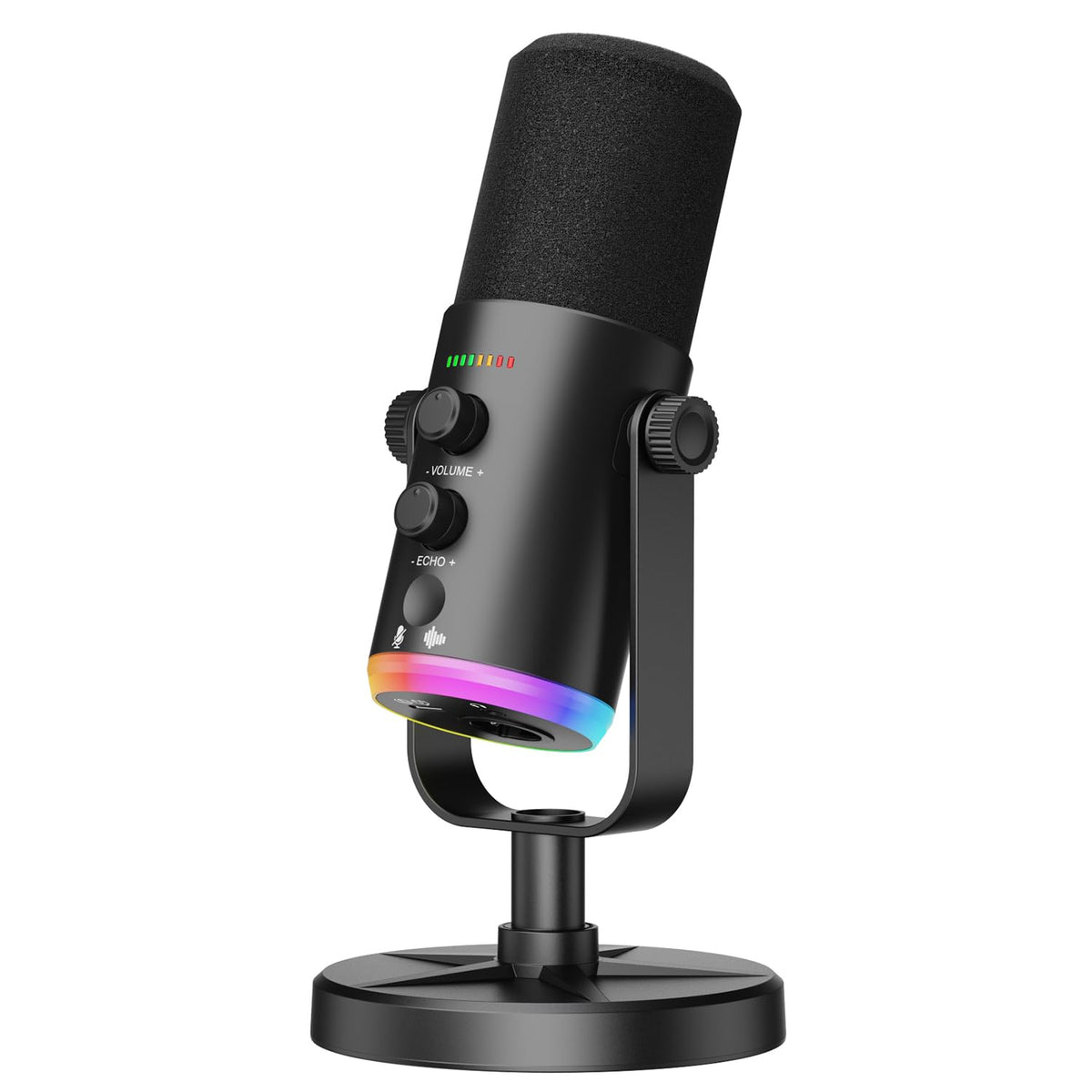USB-C/XLR Dynamic Microphone with RGB Light, Mute Button, Desktop Stand, Headphones Jack L977868