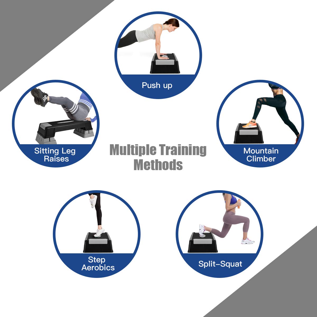 30'' Height Adjustable Aerobic Stepper with Risers I50231