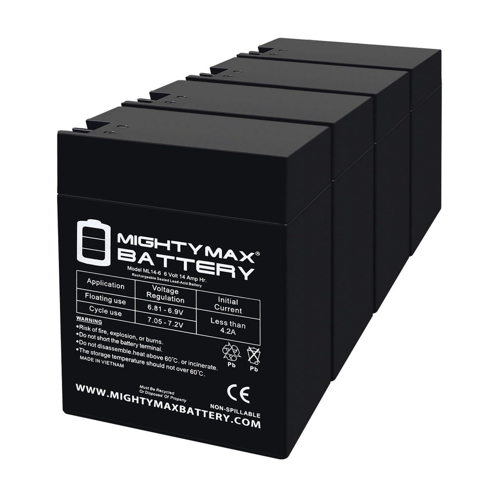 6V 14Ah AGM Replacement Battery 4 Pack I4570
