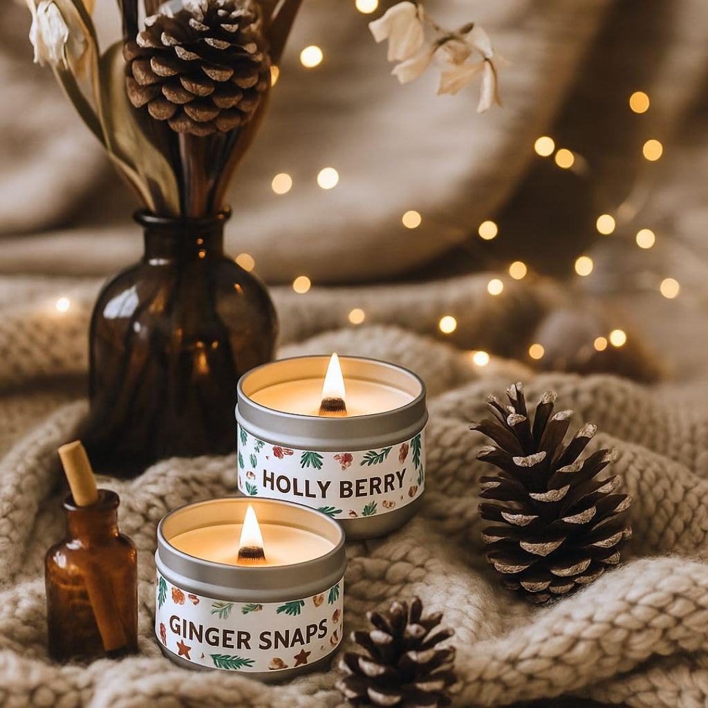 2 Pack Soy Wax Wood Wick Candles N180