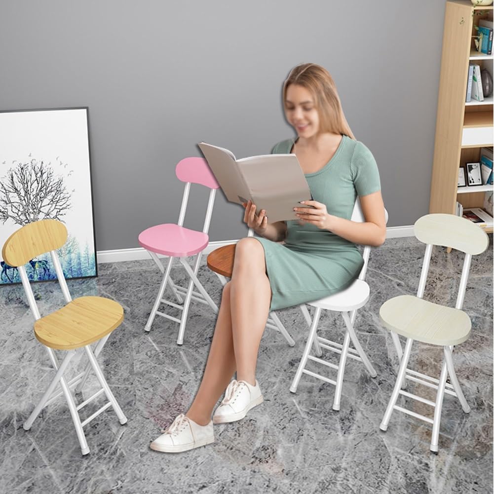 18 Inch Portable Folding Stool with Back Support and Footrest L781183
