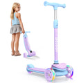 3 Wheel Folding Kick Scooter with LED Light-Up Wheels A36435
