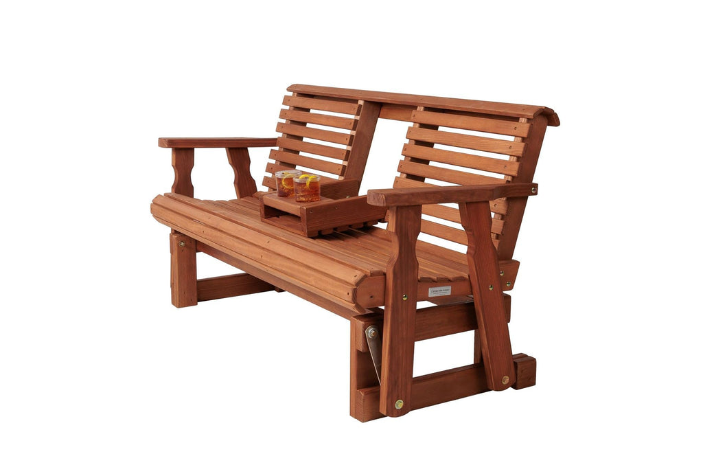 Heavy Duty Console Porch Glider with Cupholders T710