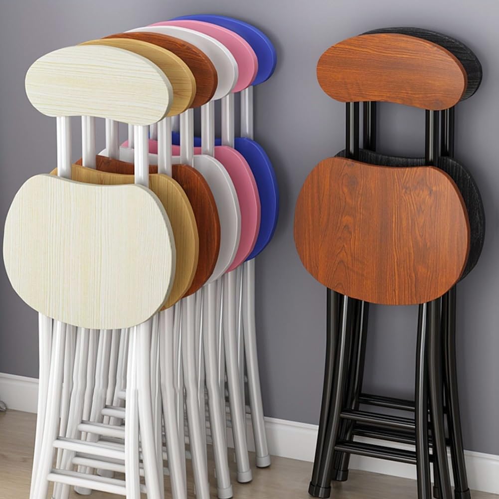 18 Inch Portable Folding Stool with Back Support and Footrest L781183