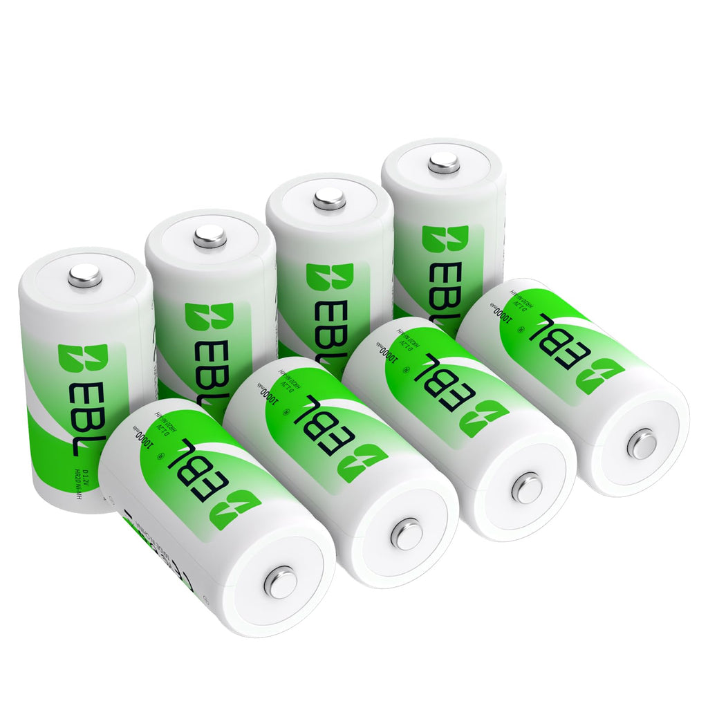 8 Pack 10000mAh Ni-MH D Rechargeable Batteries X284