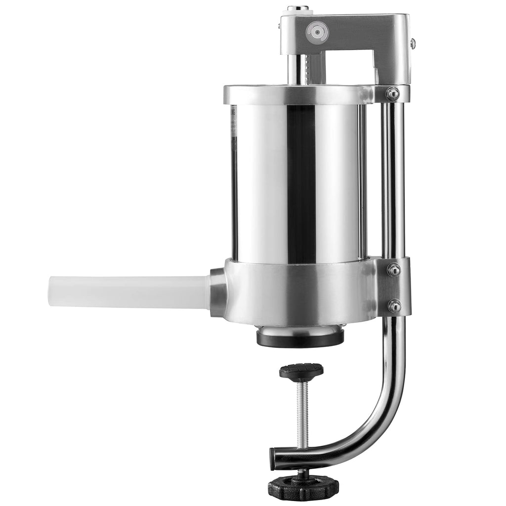2.5LBS 304 Stainless Steel Vertical Sausage Stuffer with 3 Stuffing Tubes X435