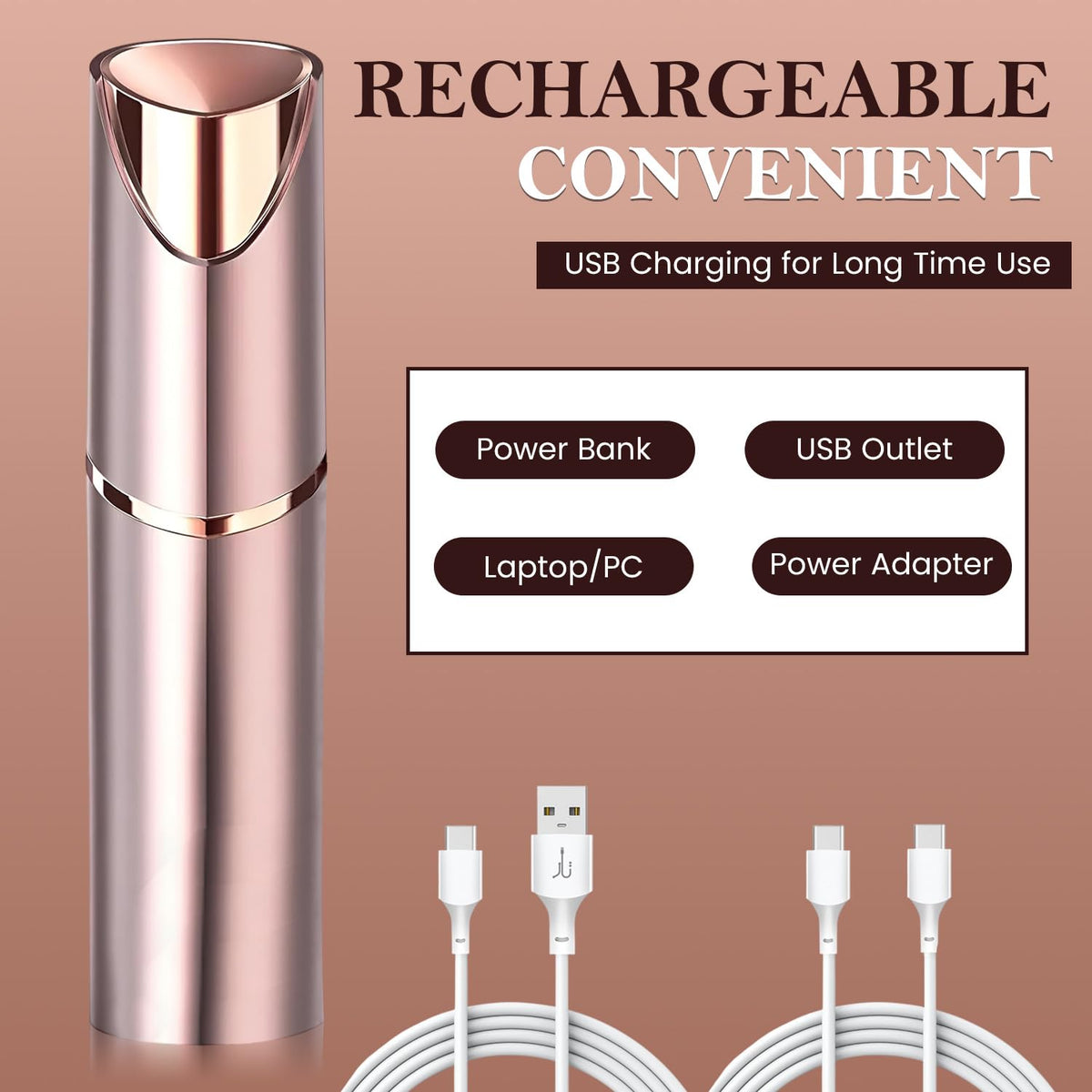 2 in1 Rechargeable Facial Hair Removal & Eyebrow Shaver with LED Light X182888