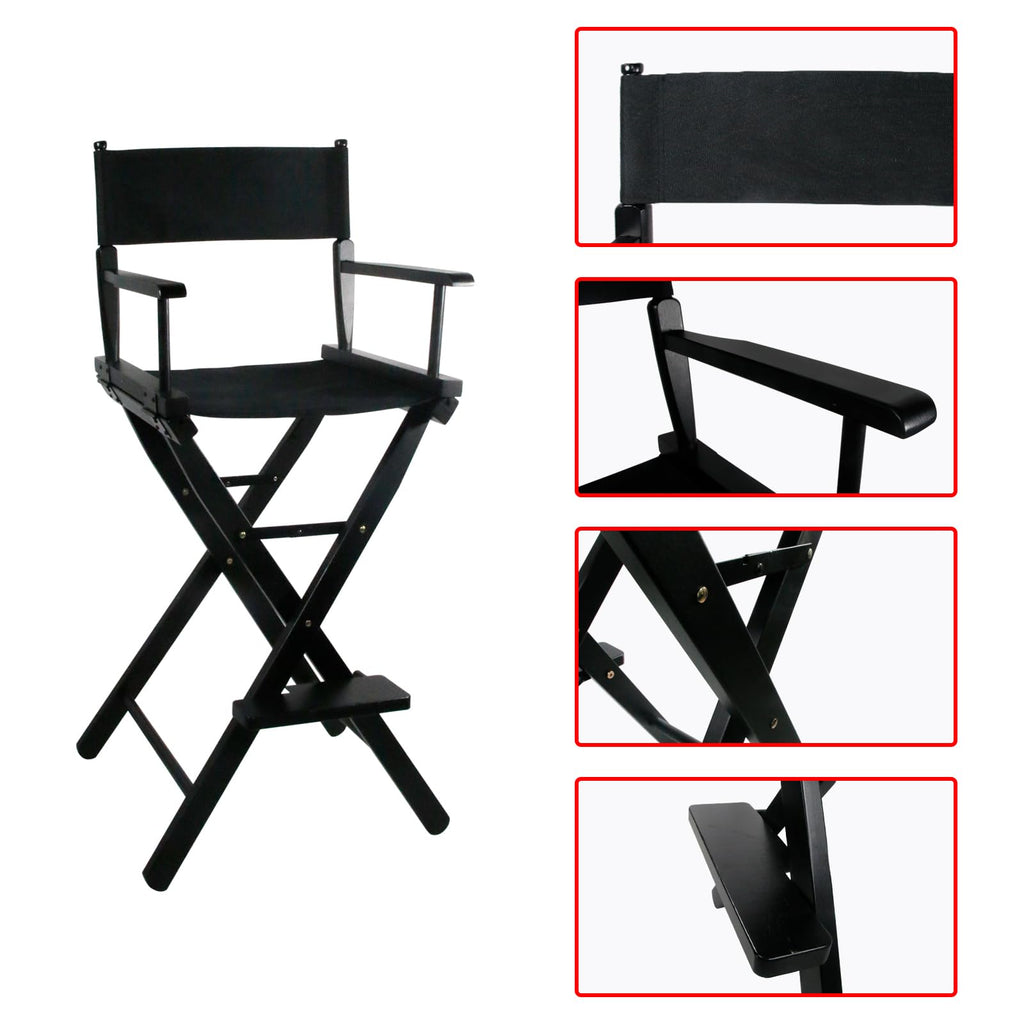 30 Inch Foldable Directors Chair with Footrest L4082