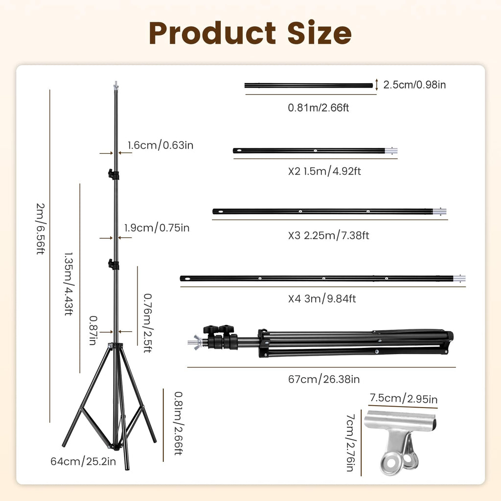 6.5 x 10ft Backdrop Support Stand Kit S240