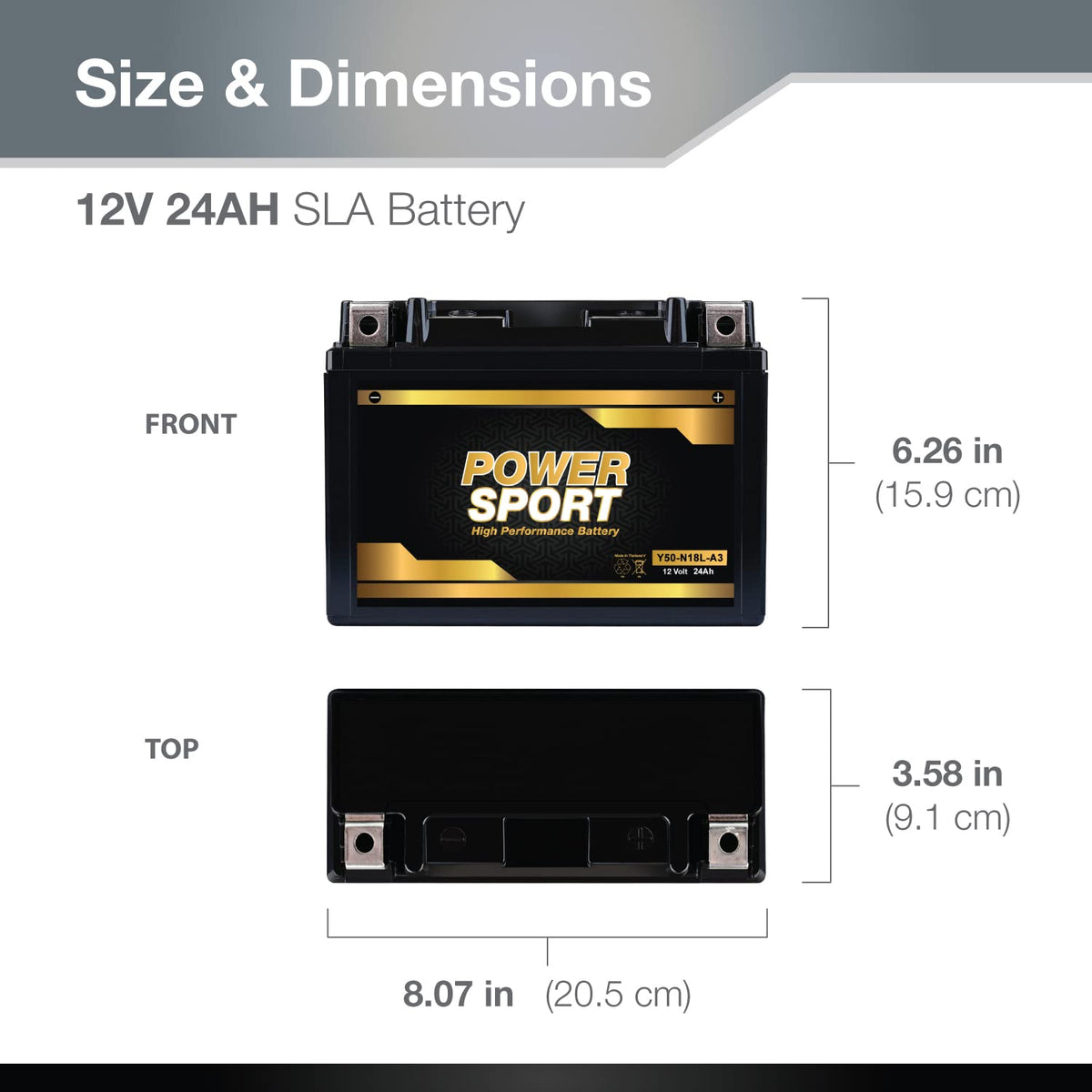 12V 24AH SLA Motorcycle Battery 330 CCA V64399