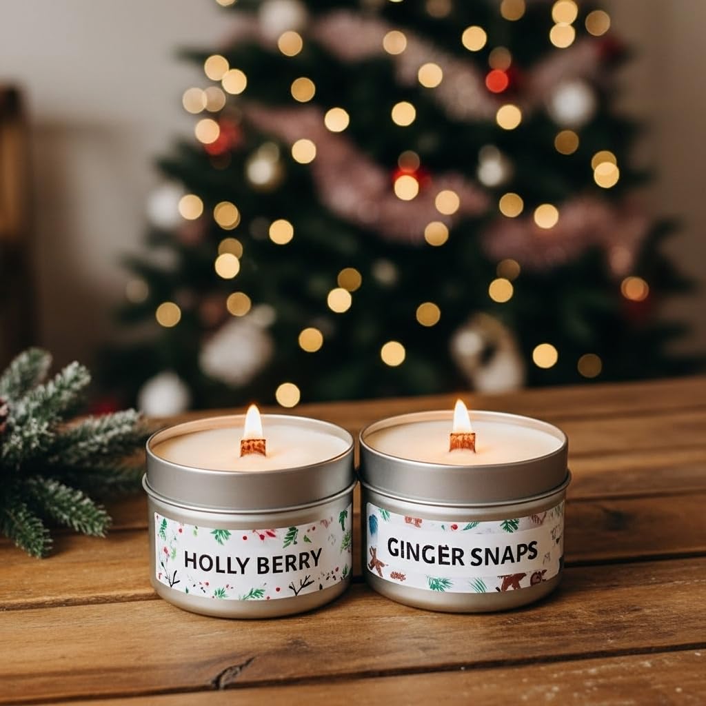 2 Pack Soy Wax Wood Wick Candles N180